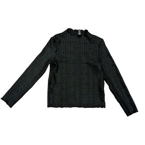Vanité Couture Black Textured Long Sleeve Top